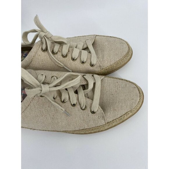 NEW Women's 10M BORN TAN CANVAS ESPADRILLE ACCENT TENNIS SHOES FASHION SNEAKERS - Picture 2 of 4